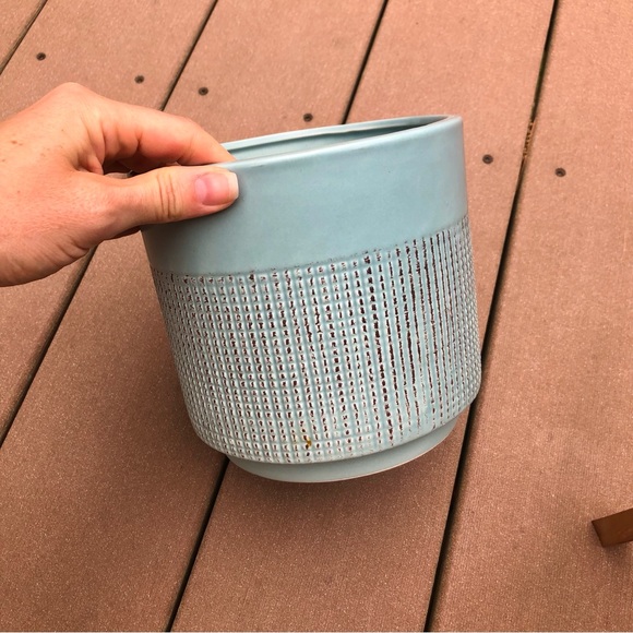 Distressed Blue Indoor Plant Pot with Stand - Picture 7 of 11